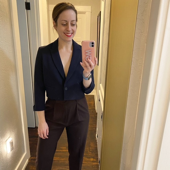 Express Navy Cropped Blazer! - Picture 3 of 10